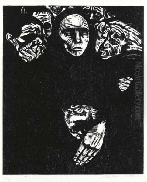 Das Volk, From Krieg Oil Painting by Kathe Kollwitz