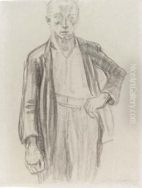 Junger Arbeiter Oil Painting by Kathe Kollwitz