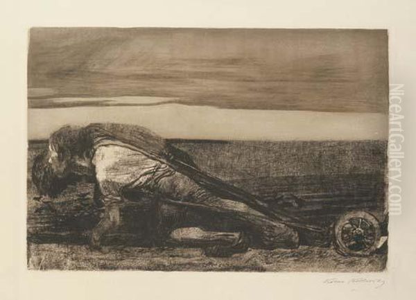 Die Pfluger, Plate I From Bauernkrieg Oil Painting by Kathe Kollwitz