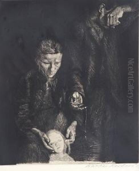 Zertretene. Oil Painting by Kathe Kollwitz