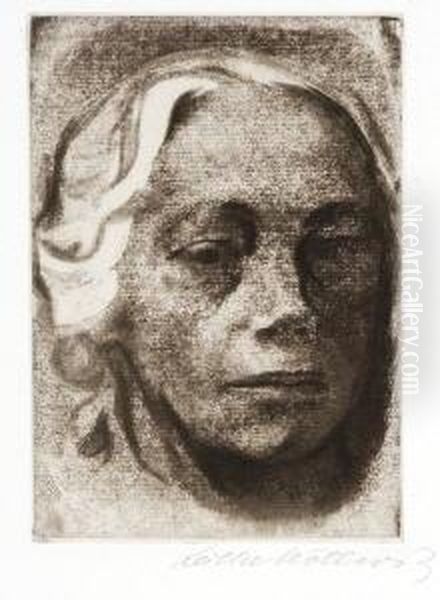 Selbstbildnis. Oil Painting by Kathe Kollwitz