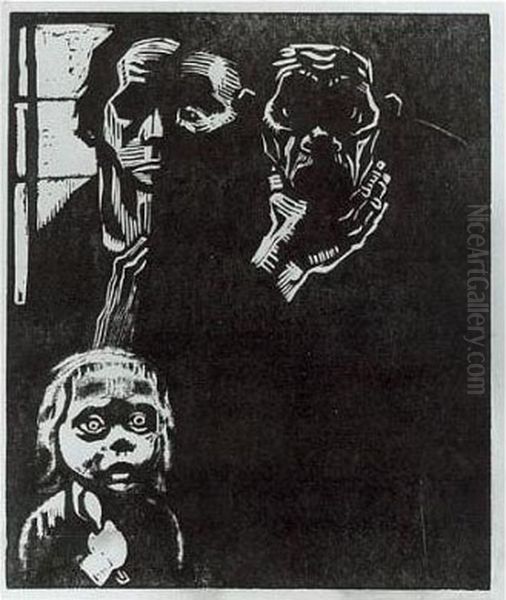 Erwerbslos (k. 206) Oil Painting by Kathe Kollwitz