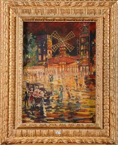 Le Moulin-rouge A Paris Oil Painting by Konstantin Alexeievitch Korovin