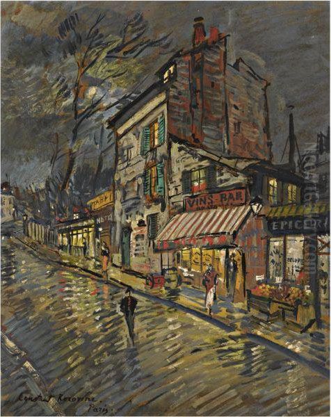 Paris By Night Oil Painting by Konstantin Alexeievitch Korovin