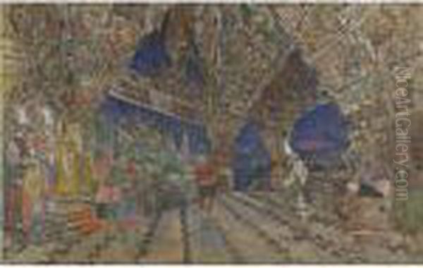 Stage Design For Le Coq D'or Oil Painting by Konstantin Alexeievitch Korovin