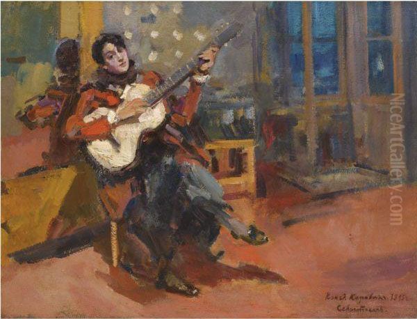 The Guitar Player Oil Painting by Konstantin Alexeievitch Korovin