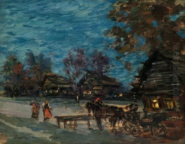 Darkening Evening Oil Painting by Konstantin Alexeievitch Korovin