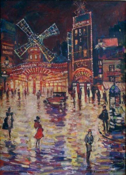 Paris, Le Moulin Rouge Oil Painting by Konstantin Alexeievitch Korovin