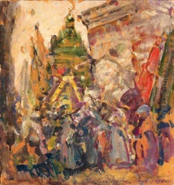 La Foule Oil Painting by Konstantin Alexeievitch Korovin