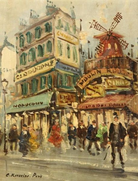 Paris, Moulin Rouge Oil Painting by Konstantin Alexeievitch Korovin