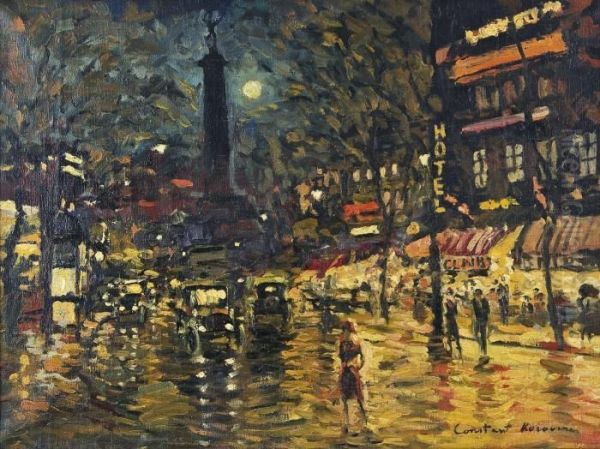 Darstellung Des Pariser Nachtlebens. Oil Painting by Konstantin Alexeievitch Korovin