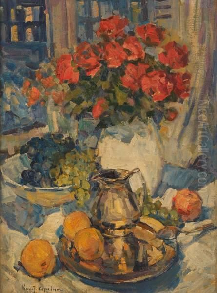 Composition Aux Fleurs Et Auxfruits Oil Painting by Konstantin Alexeievitch Korovin