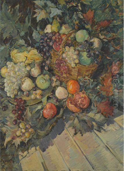 Still Life With Fruit Oil Painting by Konstantin Alexeievitch Korovin