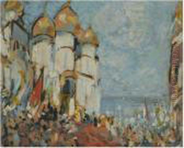 Set Design For Sadko Oil Painting by Konstantin Alexeievitch Korovin