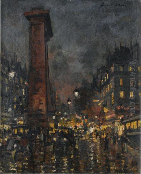 Porte Saint-denis Oil Painting by Konstantin Alexeievitch Korovin