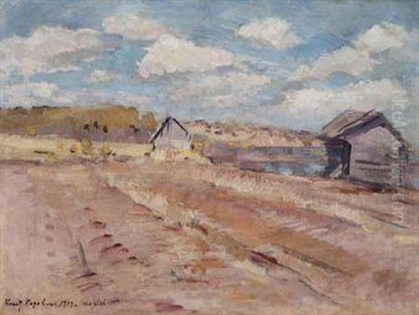 Farmstead Oil Painting by Konstantin Alexeievitch Korovin