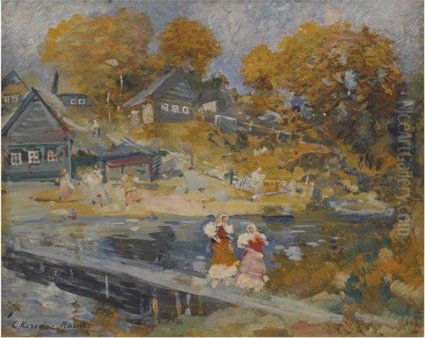 Russian Landscape Oil Painting by Konstantin Alexeievitch Korovin