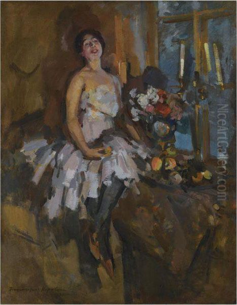 Portrait Of A Dancer Oil Painting by Konstantin Alexeievitch Korovin