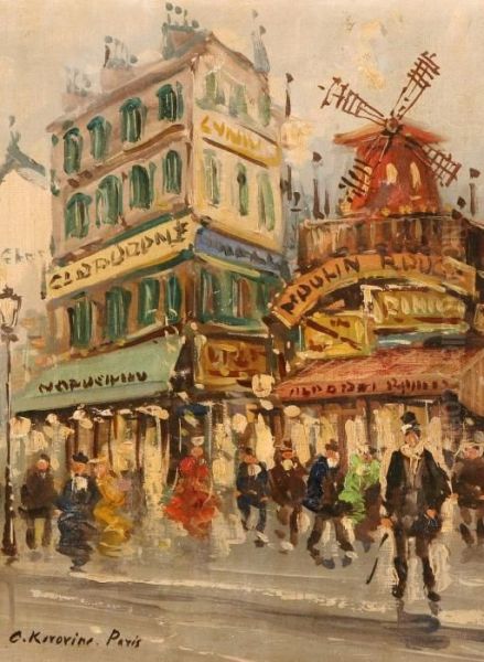 Moulin Rouge Oil Painting by Konstantin Alexeievitch Korovin