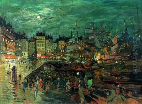 Le Port De Marseille Oil Painting by Konstantin Alexeievitch Korovin