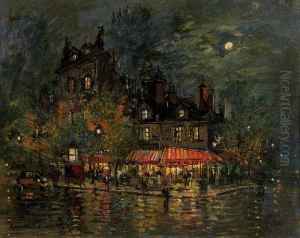 Les Grands Boulevards, Paris Oil Painting by Konstantin Alexeievitch Korovin