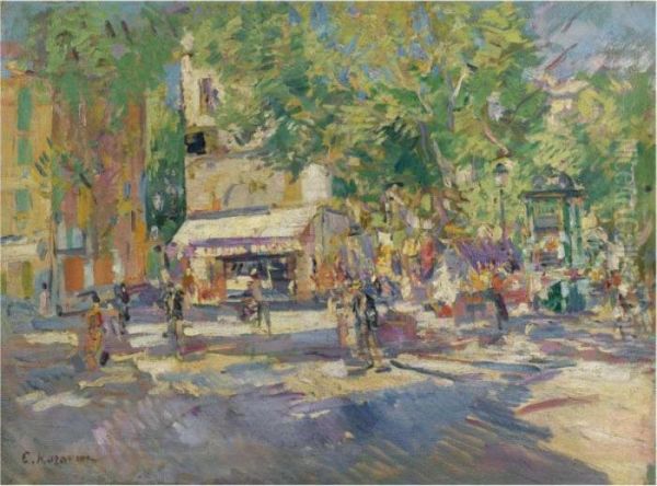 Paris Oil Painting by Konstantin Alexeievitch Korovin