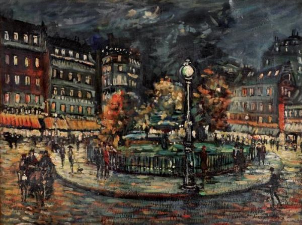 Place Pigalle Oil Painting by Konstantin Alexeievitch Korovin