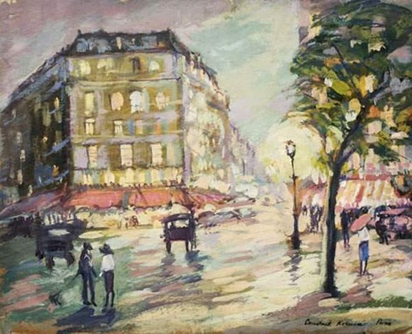 Boulevard Edgar Quinet Oil Painting by Konstantin Alexeievitch Korovin