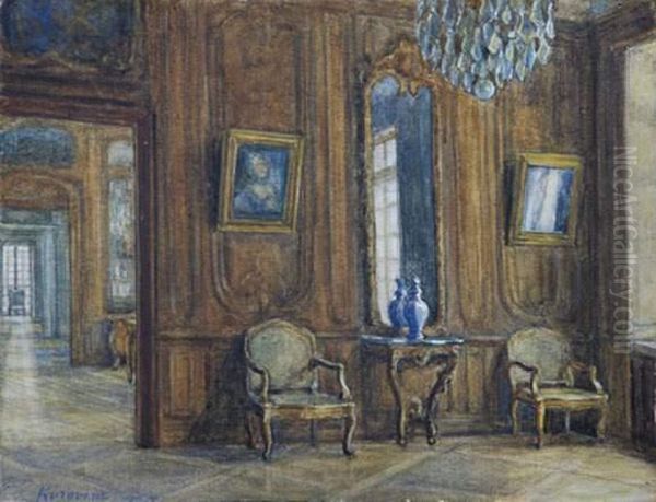 Interieur Bourgeois Oil Painting by Konstantin Alexeievitch Korovin