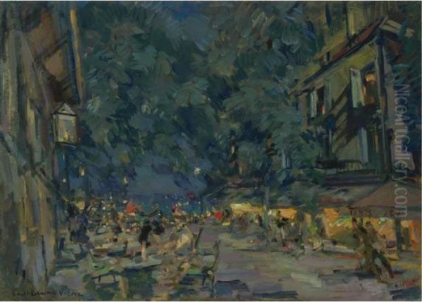 Vichy Oil Painting by Konstantin Alexeievitch Korovin