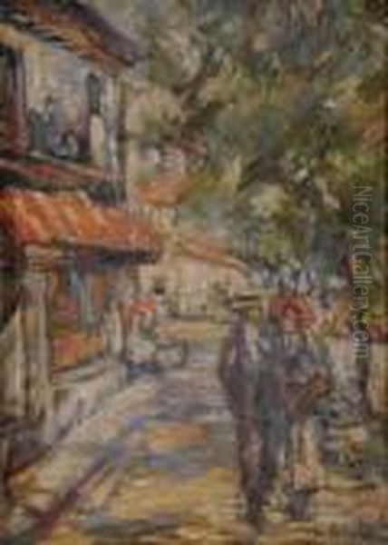 La Promenade A Nice Oil Painting by Konstantin Alexeievitch Korovin