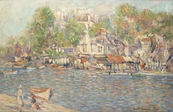 L'ile Saint-louis Oil Painting by Konstantin Alexeievitch Korovin