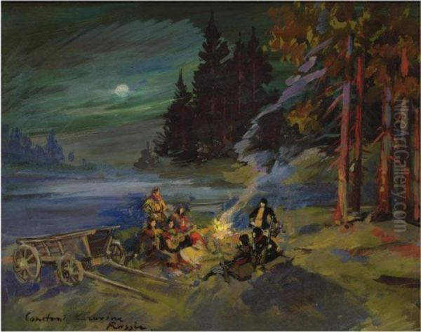 The Campfire Oil Painting by Konstantin Alexeievitch Korovin