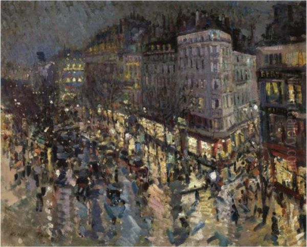 Boulevard Des Capucines Oil Painting by Konstantin Alexeievitch Korovin