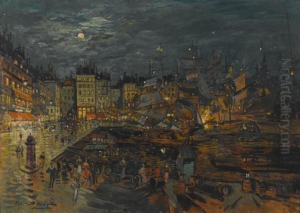 Le Port De Marseilles Oil Painting by Konstantin Alexeievitch Korovin