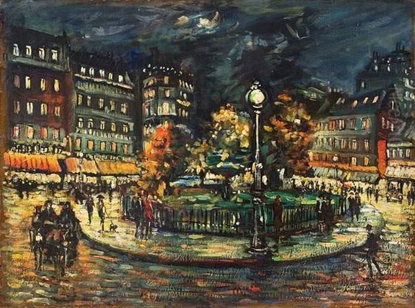 Place Pigalle. Oil Painting by Konstantin Alexeievitch Korovin