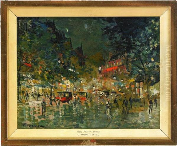 Rue Mavin, Paris Oil Painting by Konstantin Alexeievitch Korovin