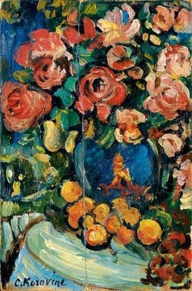 Bouquet De Fleurs Oil Painting by Konstantin Alexeievitch Korovin