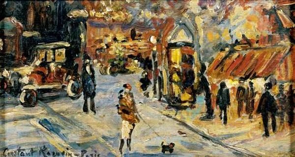 Les Grands Boulevards Oil Painting by Konstantin Alexeievitch Korovin