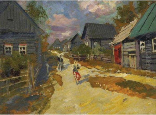 Russian Village Oil Painting by Konstantin Alexeievitch Korovin