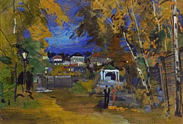 Echapee Nocturne A Paris 1935 Oil Painting by Konstantin Alexeievitch Korovin