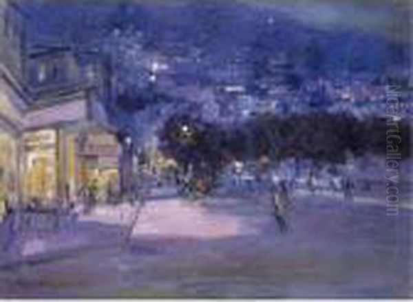 View Of Monaco Oil Painting by Konstantin Alexeievitch Korovin