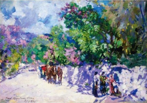 Gurzuf In Summer Oil Painting by Konstantin Alexeievitch Korovin