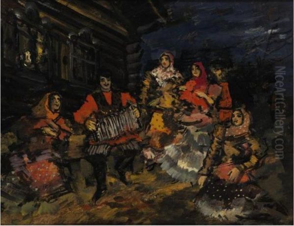 Gypsies Oil Painting by Konstantin Alexeievitch Korovin