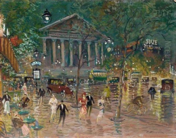 Place De La Madeleine Oil Painting by Konstantin Alexeievitch Korovin