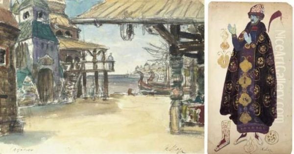 Costume Design And Stage Design For Sadko Oil Painting by Konstantin Alexeievitch Korovin