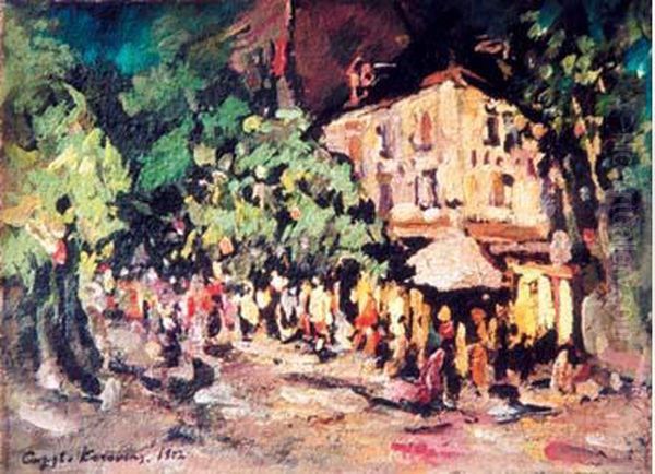 Place A Vichy (1902) Oil Painting by Konstantin Alexeievitch Korovin