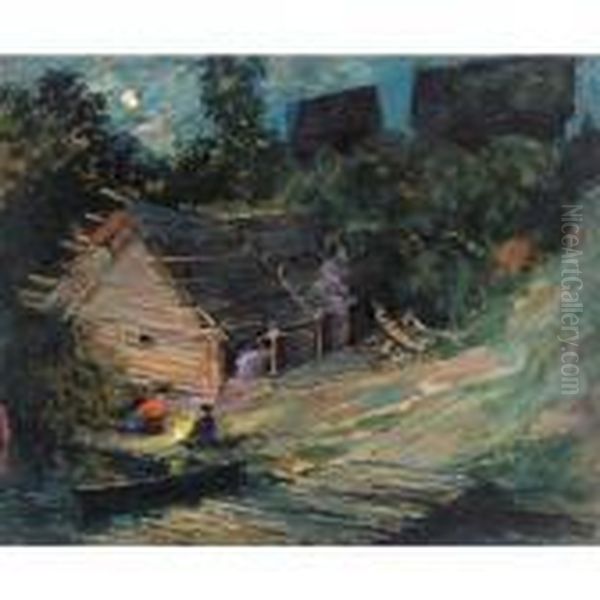 By The Campfire Oil Painting by Konstantin Alexeievitch Korovin