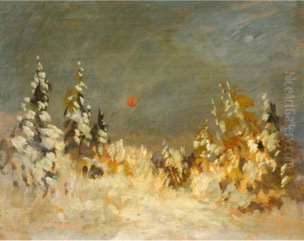 Winter Landscape, 'la Russie' Series Oil Painting by Konstantin Alexeievitch Korovin