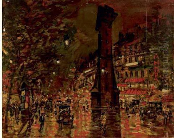 Une Porte A Paris Oil Painting by Konstantin Alexeievitch Korovin